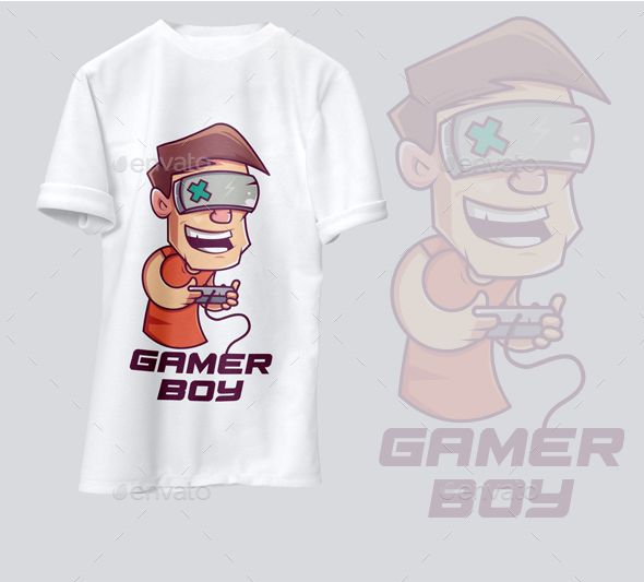 GAMER BOY CARTOON LOGO By MANUGALASTUDIO | GraphicRiver